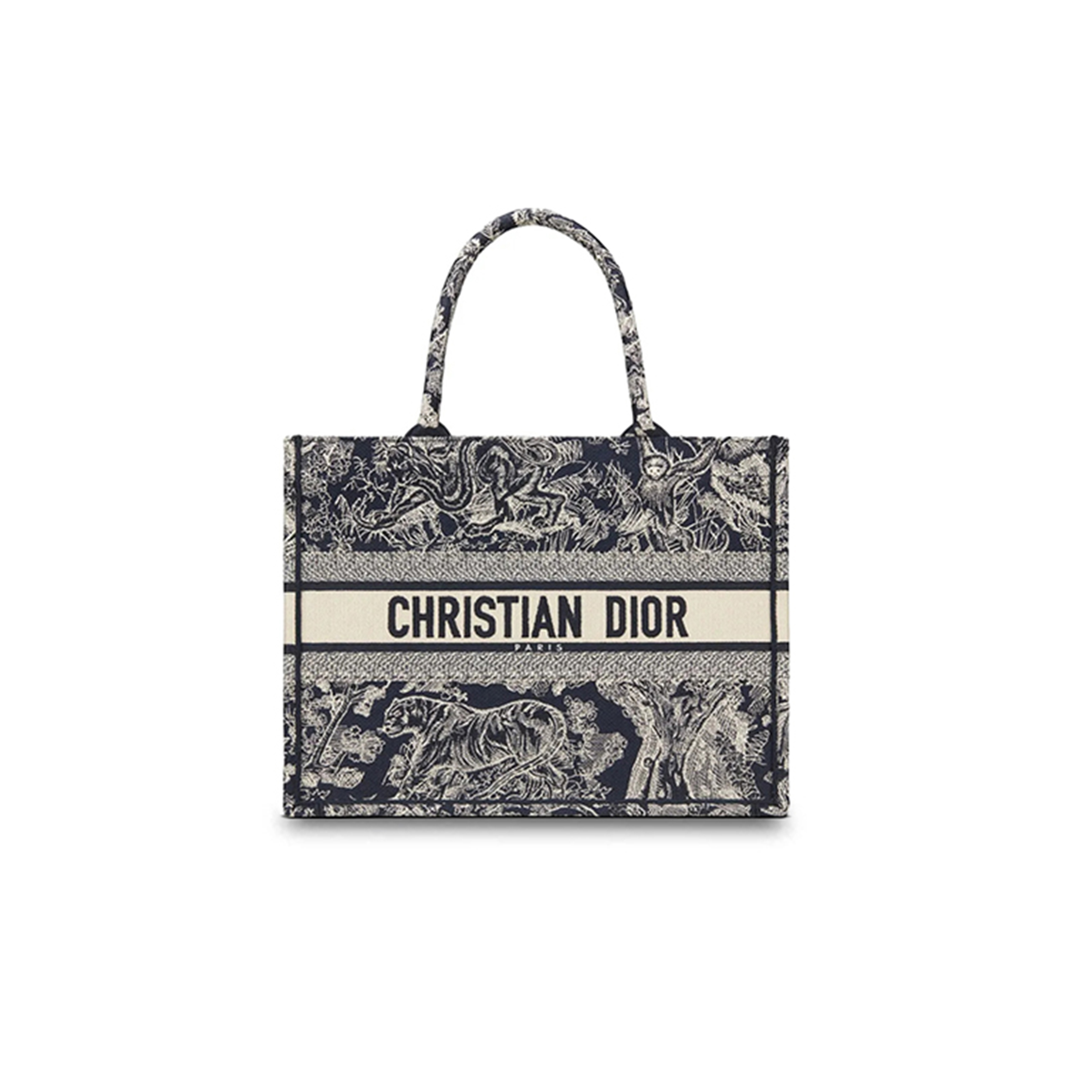 DIOR CANVAS EMBROIDERED MEDIUM DIORIVIERA TOILE DE JOUY BOOK TOTE BLUE M1296ZRGO-M928 (36*27*17cm) 